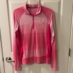 Adidas hot pink stretchy long sleeved athletic golf top